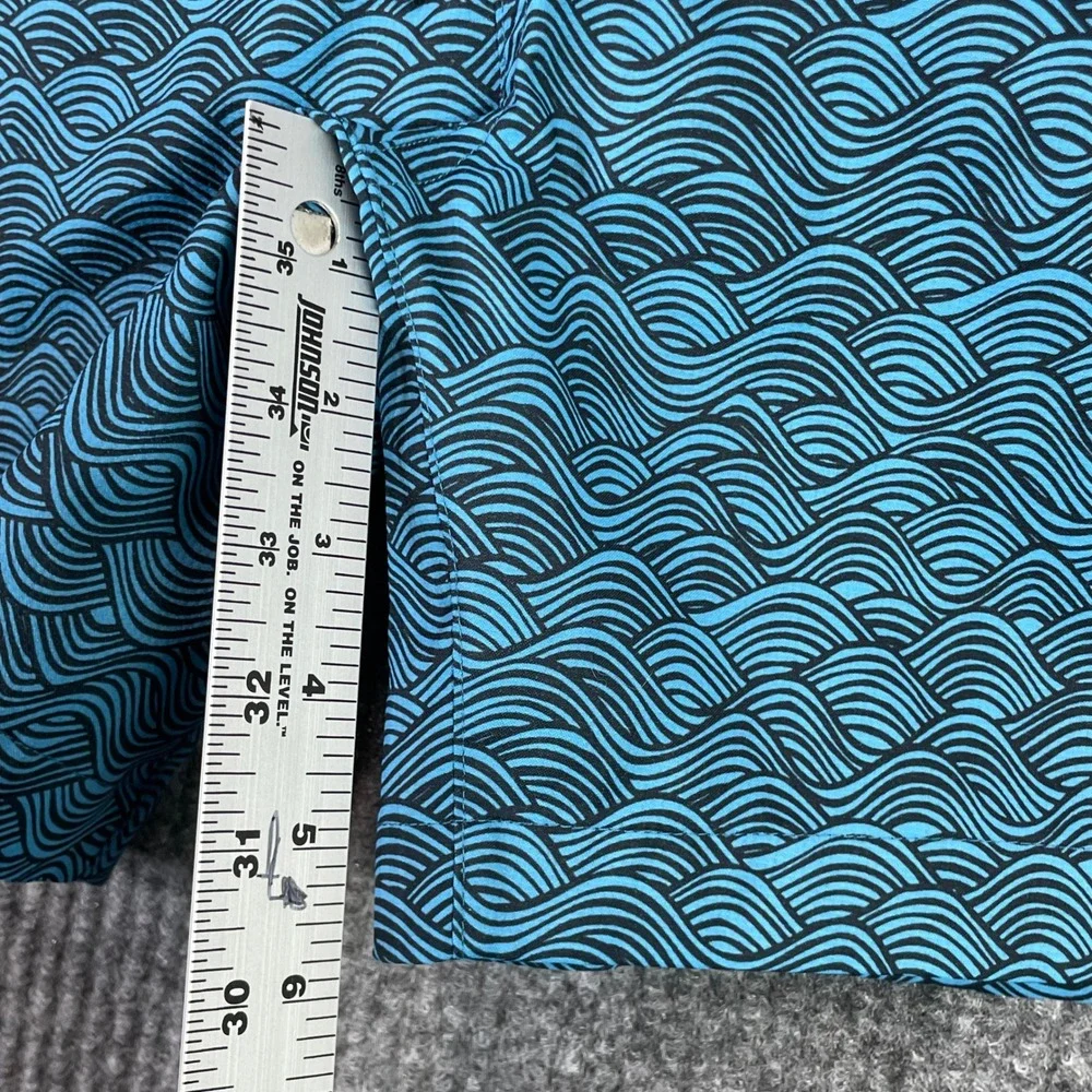Mack Weldon Swim Trunks Mens Medium Blue Wave Print Board Shorts Lined 6